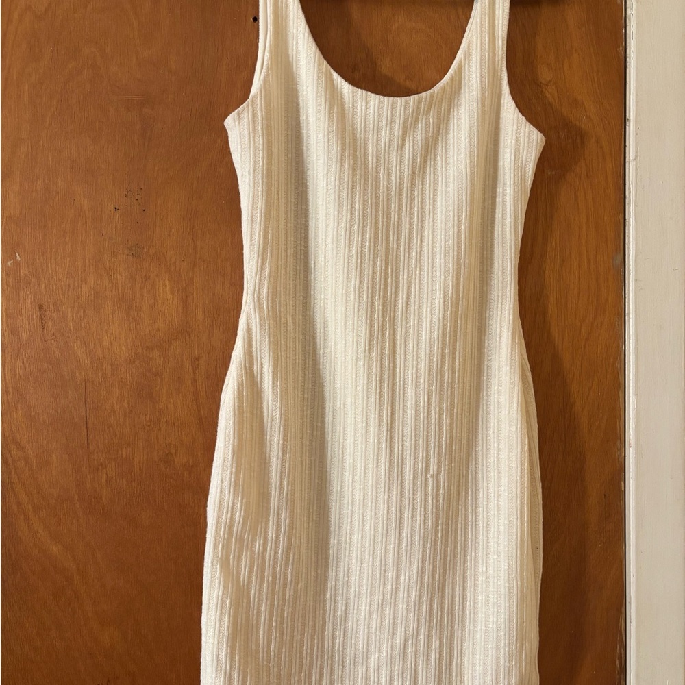Heart & Hips Ivory Ribbed Mini Dress